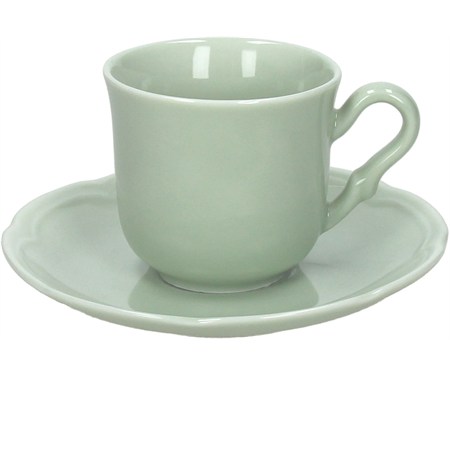 tazza da the con piatto favola verde salvia